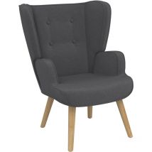 Idmarket - Fauteuil scandinave sven grand confort en tissu gris anthracite