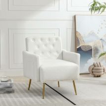 Fauteuil Simple et Moderne en Velours Peluche - Fauteuil Décontracté avec Poches Latérales, Fauteuil Décontracté, Fauteuil Rembourré, Fauteuil tv,