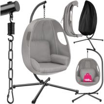 Tectake - Fauteuil suspendu avec coussin d'assise extra-épais, pivotant à 360 degrès