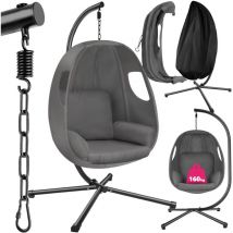 Tectake - Fauteuil suspendu avec coussin d'assise extra-épais, pivotant à 360 degrès