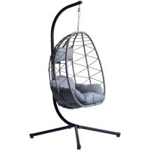 Nordlys - Fauteuil Suspendu en Rotin et Metal