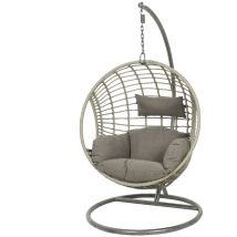 Jardideco - Fauteuil suspendu London Gris
