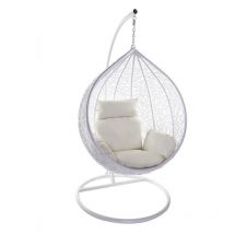 Miliboo - Fauteuil suspendu blanc sur pied en résine et métal mojo