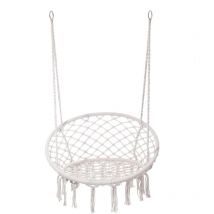 Fauteuil Suspendu Rebecca Mobili Kadyos 120x80x60 Polycoton Acier Blanc Crème Boho