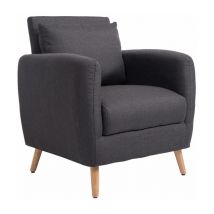 Fauteuil Tilgard en tissu Gris foncé