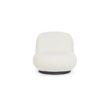 Fauteuil tissu Fauteuil Margot Pivotant Blanc Bouclé