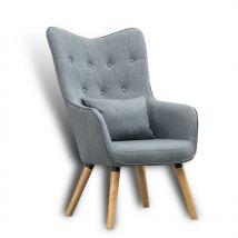 Estexo - Fauteuil tv relax Fauteuil avec coussin Chaise de lecture rembourrée en tissu gris