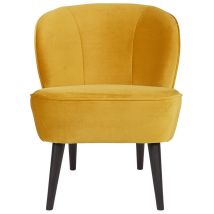 Whitelabel - Fauteuil Cocktail En Velours - Ocre - Sara