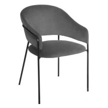 Atmosphera Créateur D'intérieur - Fauteuil velours gris Siron Atmosphera