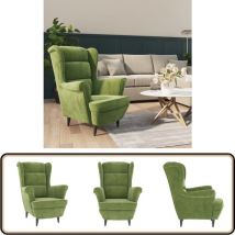 Vidaxl - Fauteuil vert clair velours - Fauteuil Vert - Fauteuil Velours - Chaise Confort - Meuble Salon - Mobilier Intérieur