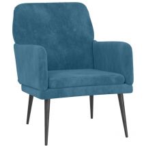 Lafomukea - Fauteuil Bleu 62x79x79 cm Velours