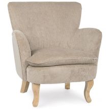 Fauteuil vintage en polyester effet velours côtelé 71,5x72,5x79 cm