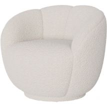 Rendez-vous Déco - Fauteuil en tissu bouclé blanc - ysé