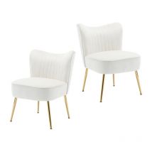 Wahson Office Chairs - Fauteuil de Salon Confortable Lot de 2 Fauteuil Scandinave avec Siège Épais Chaise Salon Rembourrée pour Salon et Chambre,
