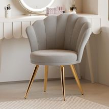 Fauteuil Salon Moderne,fauteuil Coiffeuse Avec Pied Doré, Fauteuil Rembourré En Velours,fauteuil Pour Salon/chambre, Gris