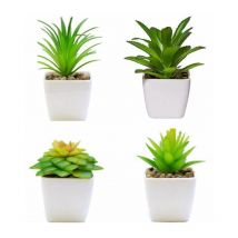 Faux Plantes Avec Pot Gazon Artificiel Bureau Plantes Succulentes Artificielles Maison Balcon Plantes Artificielles À l'intérieur et à l'exterieur