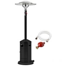 Parasol chauffant à gaz - Cosy Élégance Noir - Extérieur - Prêt à l'emploi livré avec tuyau et détendeur - 3 à 8 kw - 12 m² - 76 x 76 x 218 cm - Favex