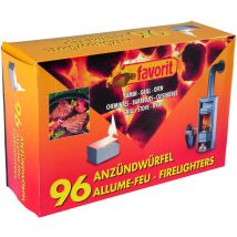 Favorit - Anzündwürfel weiß, 96 Stück ° für Kamin, Grill und Ofen, Kerosinbasis