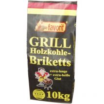 Favorit - Grillbriketts, Holzkohle mit langer Brenndauer, Inhalt 10 kg Grillkohle