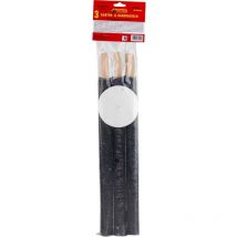 Pechfackel m. Handschutz, Fackel schwarz, Gartenfackel tropfsicher, 40cm - Favorit