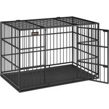 Cage pour Chien Ultra-résistante, Caisse pour Animaux de Compagnie, 122 x 75 x 80 cm, pour Chiens Moyens et Grands, Niche avec Toit et Plateau