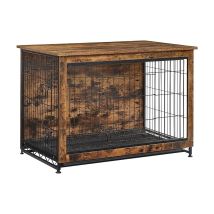 Feandrea Cage Pour Chiens, Table D’appoint, Niche Moderne Pour Chiens Jusqu’à 32 Kg, Cage Pour Chiots, Plateau Amovible, Maisonnette Pour Animaux, 2 