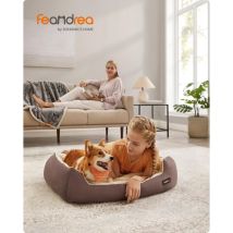 Feandrea - Cama para Perros, Sofá Cama para Mascotas, Alfombra Extraíble y Reversible, Bordes Elevados, Base Antideslizante, Talla l, 85 x 65 x 21