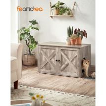 Feandrea Mueble Arenero para Gatos, Caja de Arena Oculta con Separador Extraíble, Mesa Auxiliar, Casa de Interior para Gatos, 80 x 53 x 50 cm, Greige