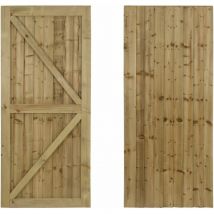 Featheredge wooden garden and side gates, fully framed and capped (v2)(H-1500, W-600, natural (light green) finish)