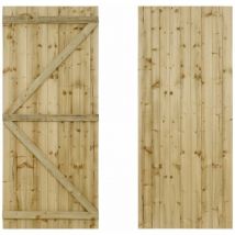 Featheredge wooden garden and side gates (v1) (H-1500, W-1600, natural (light green) finish) - Natural
