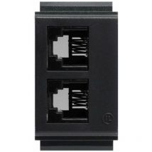 FEB 2085/TL Presa Telefonica 2 Plug RJ11, Nero