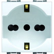 Feb Elettrica Presa Di Sicurezza Unel Bipasso 2p+t 10-16a Col. Bianco 10.00 Pz