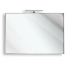 Feder - specchio rettangolare filo lucido reversibile con lampada led ip44, dimensioni 100 x 70 cm