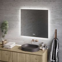 Feel Your Bath - Espejo de Baño Redondo con Luz led Regulable 80cm, Espejo 80 x 80 con Interruptor táctil, Antivaho y Apagado Automático