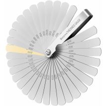 Rnemitery - Feeler Gauge, 32 Blades Stainless Steel Valve Shim Set, Metric/Imperial Marking, For Measuring Gap Width, For Engine/Spark Plug/Valves.