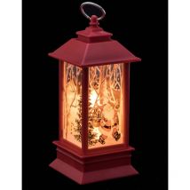 Décoration de Noël Lumineuse Mini Lanterne Rouge h 13 cm - Feeric Christmas