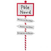 Déco de Noël Pancarte pôle nord en bois h 120 cm - Feeric Christmas