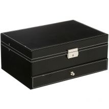 Grande Boite à bijoux noir 2 niveaux l 30.5 cm - Feeric Christmas