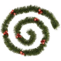 Guirlande de Noël verte décoration rouge en plastique L270cm - Feeric lights & christmas