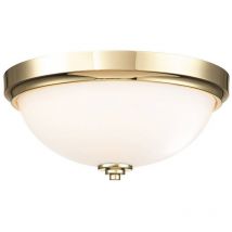 Elstead Feiss Malibu Bowl Semi-Flush Deckenleuchte Messing poliert, IP44