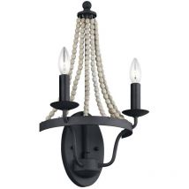 Elstead Feiss Nori Kerzenwandlampe Dunkel verwittertes Zink mit Treibholzgrau