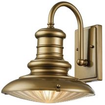 Außenleuchte Wandlampe Laterne Alu Wandlampe Gartenlampe Glas Messing h 31,8 cm