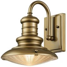 Außenleuchte Wandlampe Wandleuchte Gartenlampe Alu Glas Messing d 22,9 cm