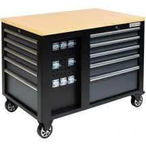 Hektor mobile Werkbank Schwarz 114x73x89cm - Feistos