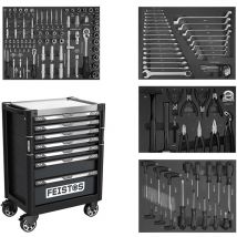 Mento 3 Werkstattwagen bestückt mit 158 Teilen Schwarz 73x48x97 cm - Feistos