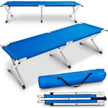 Xxl Brandina da Campeggio Letto da Camping Letto per Ospiti 190 x 64 x 44 cm Pieghevole Tubo di Metallo Capacità fino a 150 kg (Blu) - Tresko