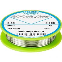 Felder Löttechnik - Felder ISO-Core Clear SAC305 Étain à souder bobine Sn96,5Ag3Cu0,5 0.100 kg 0.5 mm