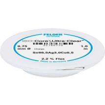 Felder Löttechnik - Felder ISO-Core Ultra Clear SAC305 Étain à souder bobine Sn96,5Ag3Cu0,5 0.75 mm