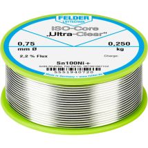 Felder Löttechnik - Felder Iso-core 'ultra-clear' Sn100ni+ Lötzinn, Bleifrei Spule Sn99,25cu0,7ni0,05 0.250 Kg 0.75 Mm