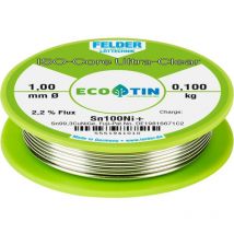 Felder Löttechnik - Felder ISO-Core Ultra-Clear Sn100Ni+ Étain à souder sans plomb bobine Sn99,25Cu0,7Ni0,05 0.100 kg 1 mm